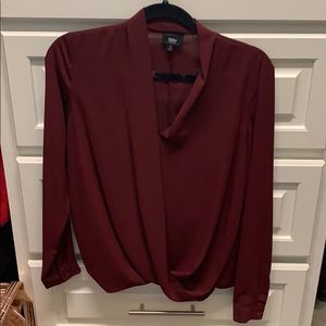 Maroon long sleeve dressy top